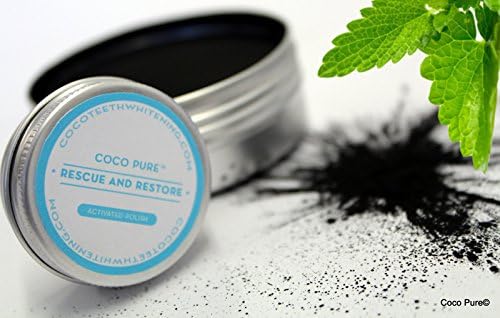 Coco Pure Whitening Tooth Powder Peppermint Activated Coconut Charcoal Toothpaste UK Made** 30 Grams / 60 ML