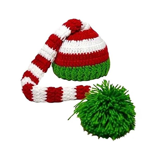Kafeimali Baby Christmas Elf Long Tail Crochet Beanie Knit Hat Stocking Caps