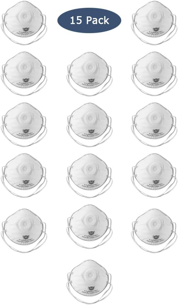 Safety Masks with Breathing Valve MC10 N95 Filter Safety Anti Pollution Particulate Respirator Masks Against Dust, Pollution, Particle, Pollen, Smoke for Cleaning Emergency Kits Construction