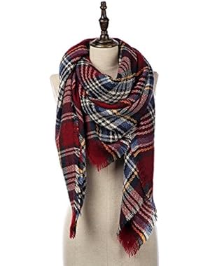 Plaid Blanket Scarf Large Tartan Womens Scarf Fashion Scarves for Women Wrap Shawl