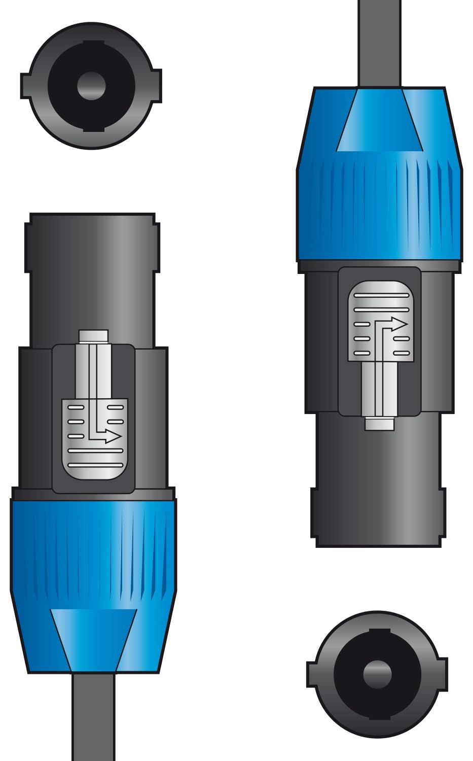 QTX Essential Speaker Lead Heavy Duty Speaker Cable SPK Plug to SPK Plug for Reliable Audio Connection Speaker Plug to Speaker Plug 3.0 Metre Black