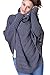 WozWoz Women's Polo Neck Knit Poncho Cape Jumper + Arm Warmer Fingerless Gloves