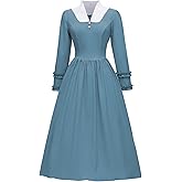 Abaowedding Colonial Dress for Women Pioneer Costume Modest Prairie Colonial Civil War Dress