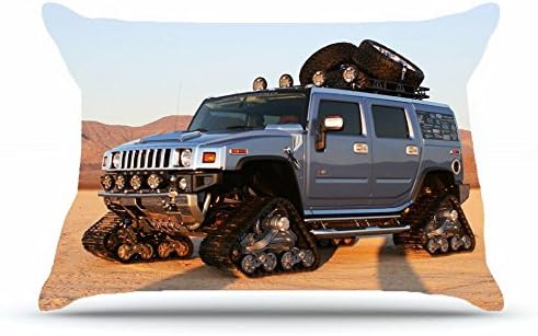 Huahs Queen Pillowcase Size 20 x 30 Inches Cotton Pillowcases Decorative Pillow Cover Case with Hidden Zipper Decor Cushion Covers - Nature Desert cars desert belts vehicles hummer h Nature Desert Fo