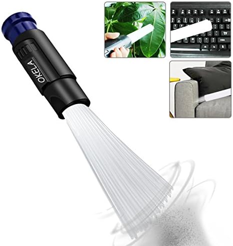 Okela Dirt Dust Remover Brush Vacuum Attachment, Vacuum Cleaning Tool Powerful Suction Dust Brush for Vents, Car, Keyboards, TV, Computer, Air Conditioner, Drawers