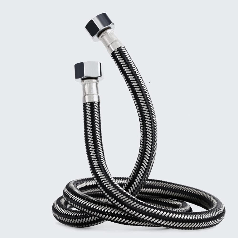 Stainless Steel Braided Hose Flexible Water Plumbing Pipe Bathroom Kitchen Sink Hot Cold Water Inlet Hoses for Toilet/Taps G1/2 X G1/2 20CM Long