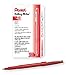 Pentel Rolling Writer Pen, 0.8 Millimeter Cushion Ball Tip, Red Ink, Box of 12 (R100-B)