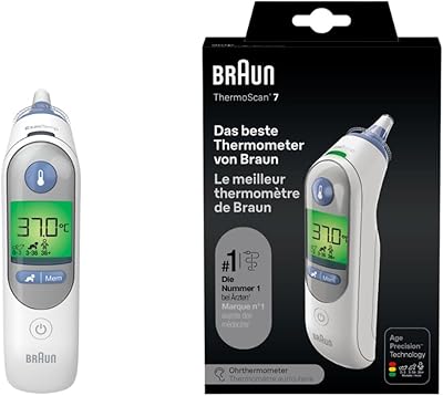 Braun ThermoScan 7 Ohrthermometer BRAIRT6520 | Age Precision Technologie | Farbcodiertes Digitaldisplay | Baby- und kleinkindfreundlich | Die #1 Marke bei Ärzten(1)
