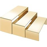 Luqvzxv Purse Display Stand, 3 Pcs Large Stainless Steel Gold Risers Display Stands for Food Dessert Cupcake Shoe Perfume Jewelry Handbag Purse Figure