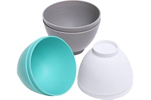 Goalfly 6 Pcs Silicone Mixing Bowls, 0.27 QT Silicone Bowls for Melting Chocolate, Non Stick Silicone Pinch Bowls for Melting, Prepping, Cooking, White, Grey, Green (4.1 x 4.1 x 2.7 Inch)