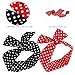PIXNOR Wire Headband Retro Bowknot Polka Dot Wire Hair Holders for Women and Girls, Pack of 2