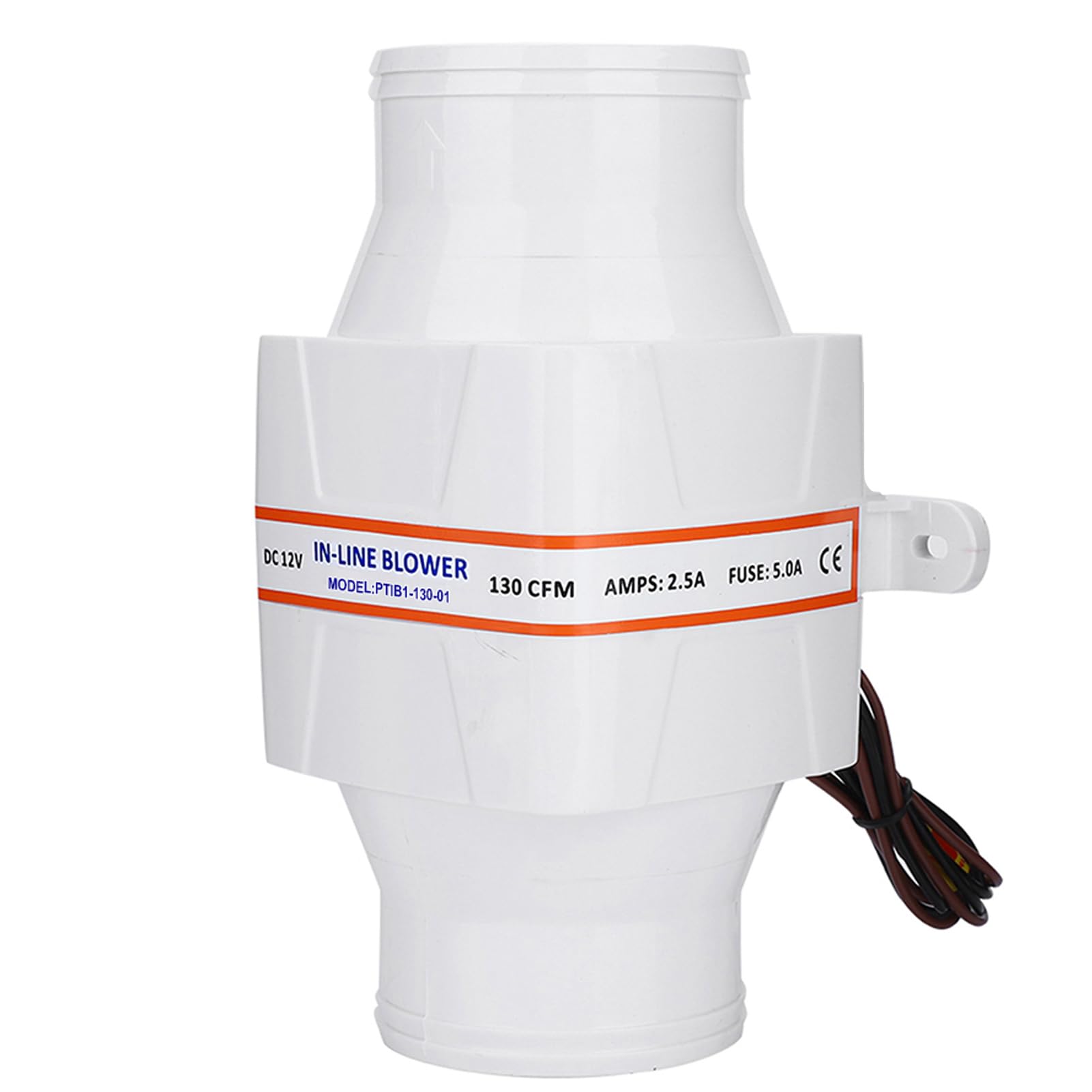 Strong Ventilation Fan DC 12V Extractor Fan Marine Bilge Air Blower Fan for Yacht Caravan, ABS Material In Line Air Blower, Hose Connector Diameter: 76mm/3in