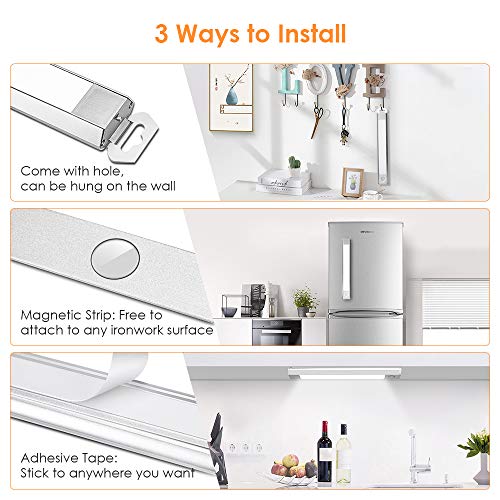 bedee 60 LED Closet Light, Rechargeable Motion Sensor Light,120 °Angle Adjustable USB Under Cabinet Light Wireless Luxury Aluminum Night Lighting for Kitchen Cabinet, Closet, Wardrobe, 2 Sensor Modes