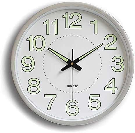 30Cm Noctilucent Glow In The Dark Wall Clock Silent Quartz Glow Wall Clocks For Home Bathroom Decoration Silver