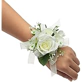 4 Pieces/lot Artificial Rose Flowers Wedding Bride Wrist Corsage Hand Flower Party Decoration (Ivory Wrist Corsage)