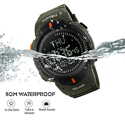 image for BOZLUN Men's Military Sports Digital Watch Survival Compass LED Screen