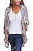PRETTODAY Women Floral Kimono Loose Half Sleeve Shawl Chiffon Casual Cardigan, Grey, Large