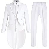 Mens Tailcoat Suit Jacket Tuxedo Double Breast Swallow Tail Coat Pants Bow Tie