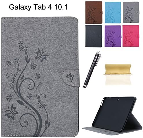 Samsung Galaxy Tab 4 10.1 T530 Case,Gkin PU Leather [KickStand] Case Cover with Flip Folio Wallet Simple Cover Case for Samsung Galaxy Tab 4 10.1 T530(Gray)