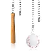 2 Pcs Baseball Pull Chain Extension, Light Pull Chain Fan Pull-Chains Extension Ceiling Fan Pulls Chains for Ceiling Fans and Lamps