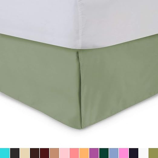Harmony Lane Tailored Bed Skirt 21 inch Drop, Sage Green