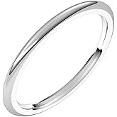 Sonia Jewels Solid 14k White Gold 1.5mm Comfort Fit Wedding Band Ring Classic Plain Traditional - Size 6