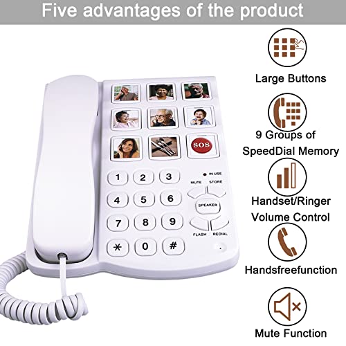 Big Button Phone for Seniors, LD‑858HF Key Amplified Telephone Photo