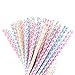 Benvo Paper Straws 100 Pack Biodegradable Drinking Straw for Celebration Parties, Birthdays, Weddings, Baby Showers, New Floral Pattern Design of 2017