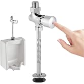 Urinal Flush Valve Button Manual Delay, Zinc Alloy Automatic Shutoff 4-8s | Push Button Operation, 4-8s Delay Shutoff, 1/2" Outlet, Water Saving, for Urinal Toilet Basin