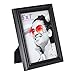 RPJC Solid Wood 5x7 inch Picture Frames and High Definition Glass for Table Top Display and Wall Mounting Photo Frame Black