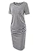 Liu & Qu Women's Maternity Bodycon Ruched Side Dress Casual Short & 3/4 Sleeve Dress for Daily Wearing Or Baby Shower