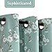 H.VERSAILTEX Country Aqua Floral Print Blackout Curtain for Bedroom - Thermal Insulated Ultimate Soft Textured Grommet Window Treatment Panel for Living Room, 52