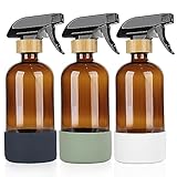 HOMBYS Empty Bamboo Glass Spray Bottles with