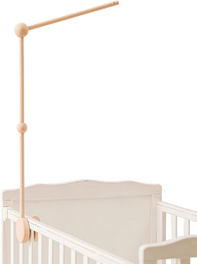 let's make Baby Crib Mobile Holder Wooden Mount Pine Natural Unpainted
