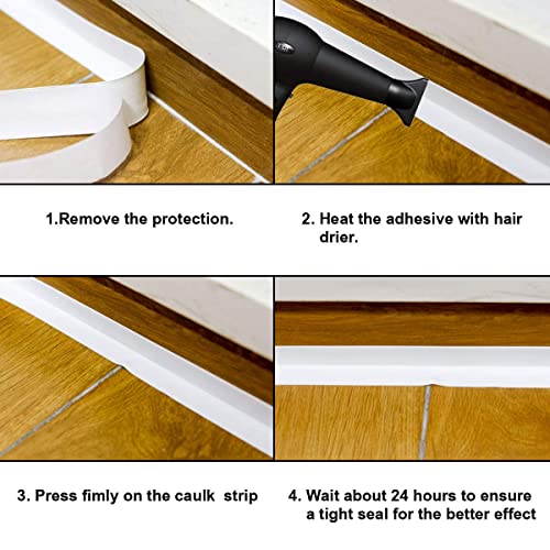 5 Rolls Caulk Strip 10.5 Ft x 1.5 Inch Professional Selfadhesive Caulk