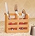 Lipper International 8823 Bamboo Wood 2-Compartment Flatware Holder with Metal Clips, 6-1/4