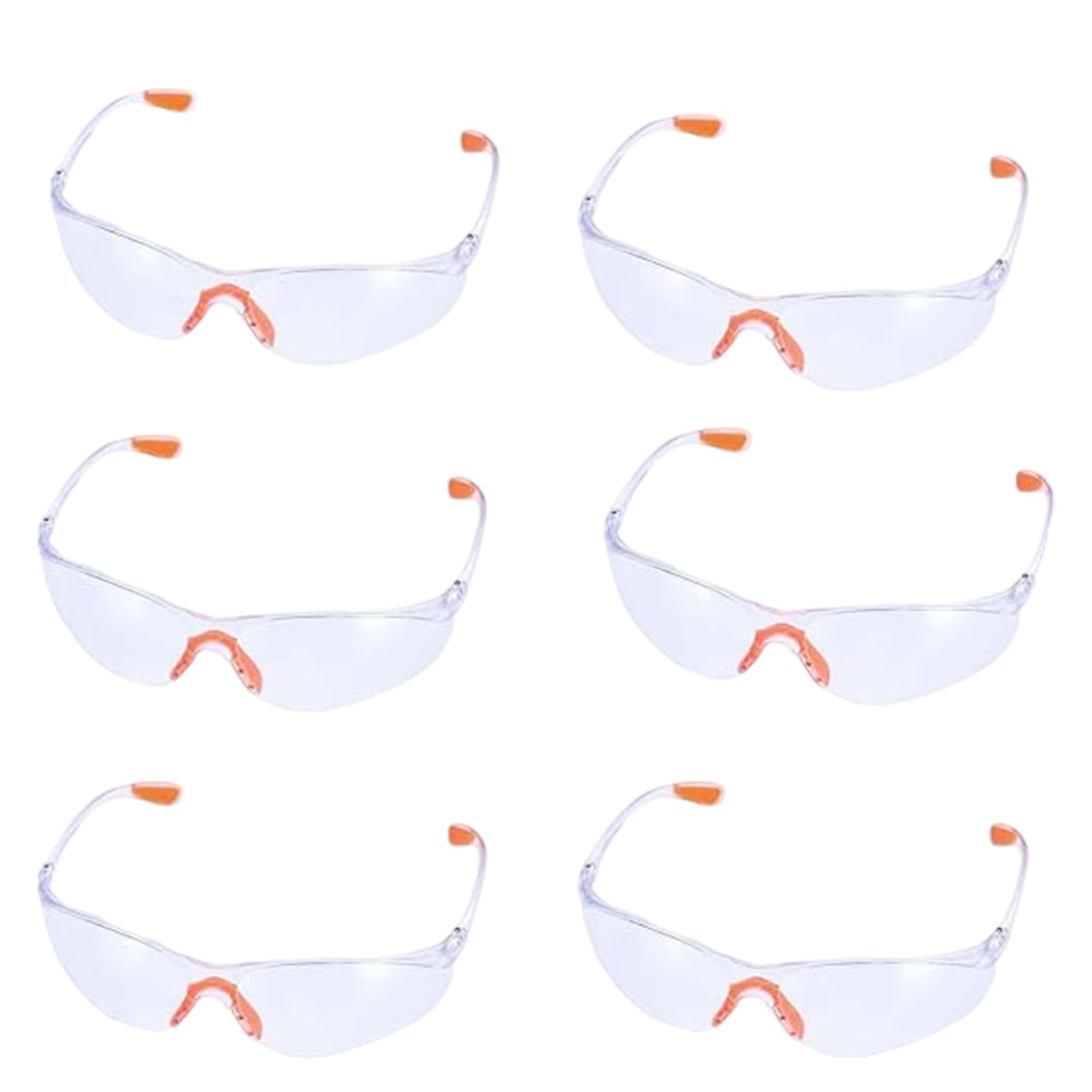 ZQuintuplian 6 Pcs Safety Goggles, Protective Glasses, Safety Glasses for Work Eye Protection Glasses Clear Safety Glasses Protective Personal Protective Equipment Security Glasses Anti Dust/Scratch/Wind/Mist