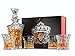 Ashcroft Empire 5 Piece Whiskey Decanter Set | 100% Lead Free | Ultra Clarity | Luxury Glasses | Crown Whiskey Glass
