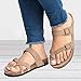 KOKOBUY Women’s Gladiator Sandals, Casual Ankle Buckle Strap Flat Slides, Summer Beach Shoes Flip-Flops