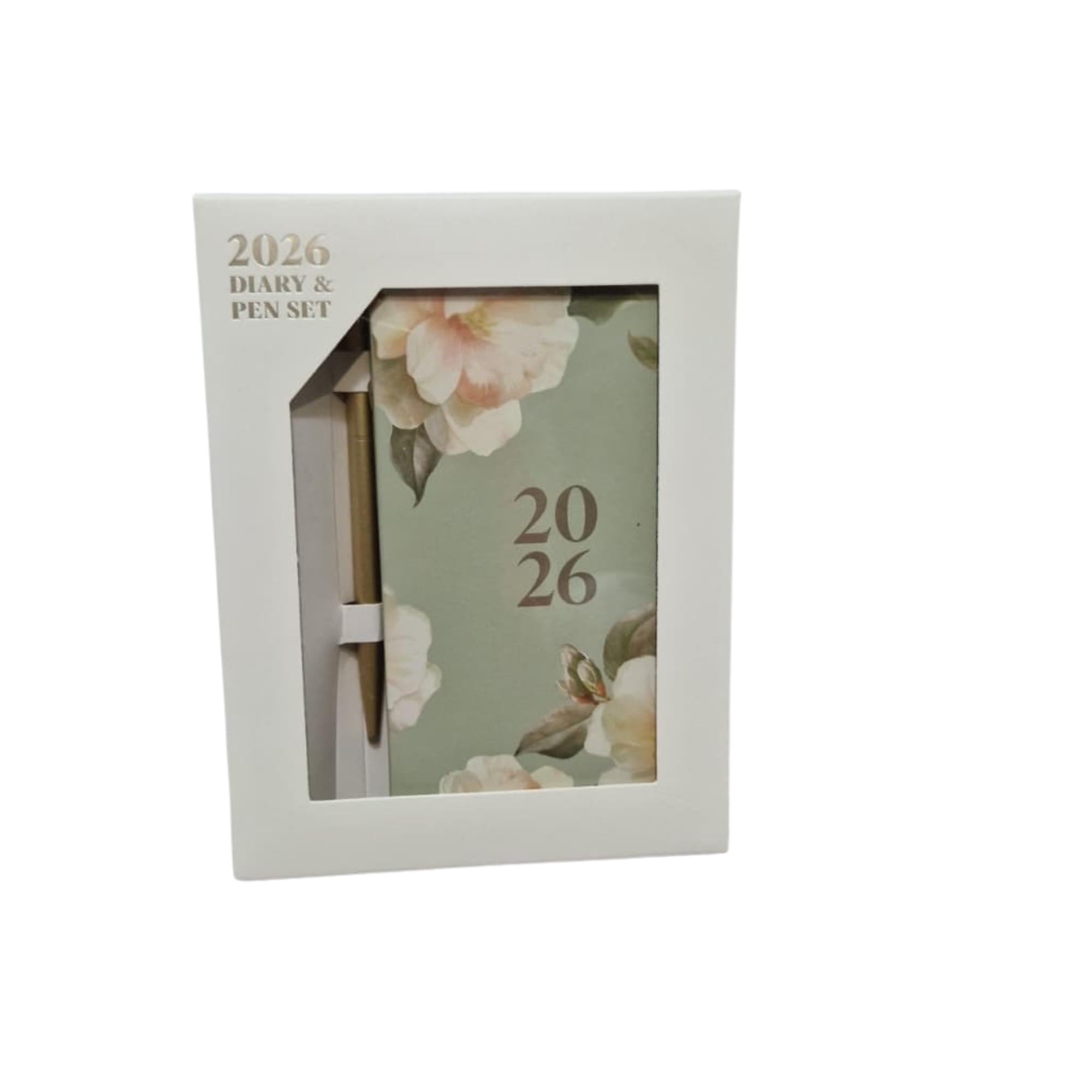 Temas Pocket Size A5 2023 Diary Bundled With Ballpoint Pen| Week To View Diary | 2023 Planner | Black Smooth Ink Ballpoint Pen (Silver Glitter)