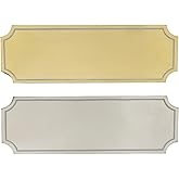 Aoserge 3"W x 1"H Blank Memorial Plaque - Laser Engraved Elegant Stainless Steel Plaque with Adhesive Backing or Screw Mounting (Includes 1 Gold & 1 Silver)