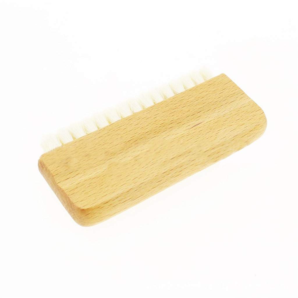 SUCHUANGUANG LP Vinyl Record Cleaning Brush Anti-static Goat Hair Wood Handle Brush Cleaner Assembly Puzzle Wooden Color+White