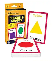 Carson Dellosa Colors and Shapes Flash Cards—Double-Sided, Essential Shapes, Basic Colors, Names With Illustrations, Early Math and Reading Comprehension Practice Set (54 pc)