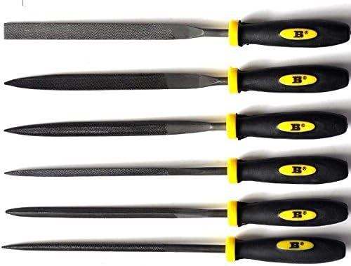 BOSI Acoustic Guitar File Set Needle File Set Bakelite Guitar Frets Grinding Tools File Group Multifunction File,Diameter 3MM,Length 140MM,6pcs of Pack