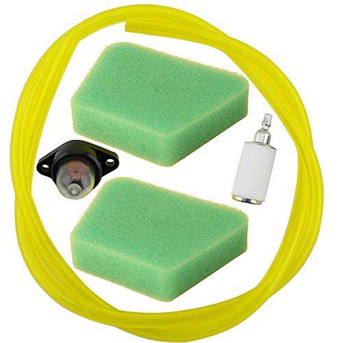 Hipa 530069216 Fuel Line I.D x O.D: 3/32" x 3/16" + 530071835 Primer Bulb + 530095646 Fuel Filter + 530037793 Air Filter for Poulan Gas Saw