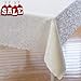Turkish Ivory Tablecloth Polyester Table Linen - Stain Resistant Wrinkle free Non-Iron Oblong Square Round Thanksgiving Tablecloth Christmas Tablecloth New Year Eve Gift (IVORY, Rectangle 60