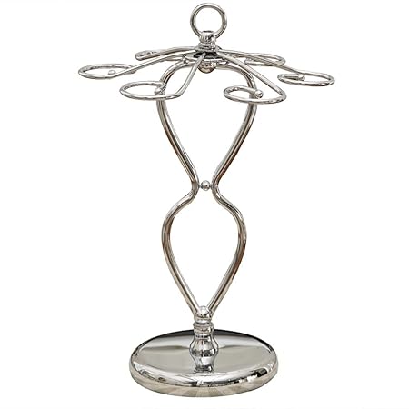 LHwine Edelstahl-Stehtisch-Glasaufhänger-Bar-Weinregal, das Rotwein-Schale hängendes umgekehrtes Gestell hängt Weinregale