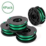 X Home 4-Pack Durable DF-080 Spools Compatible with Black Decker GH1000 GH1100 GH2000 Weed Eater, 0.080 inch Dia, 30FT Line