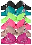 WHITE APPAREL Women 's Laced & Lace Trimmed Bras (Packs of 6) - Various Styles 56 (3 Hook) 40DD