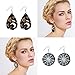 12 Pairs Halloween Earrings Teardrop Earrings Faux Leather Dangle Earrings for Halloween Costume Party Decoration Supplies